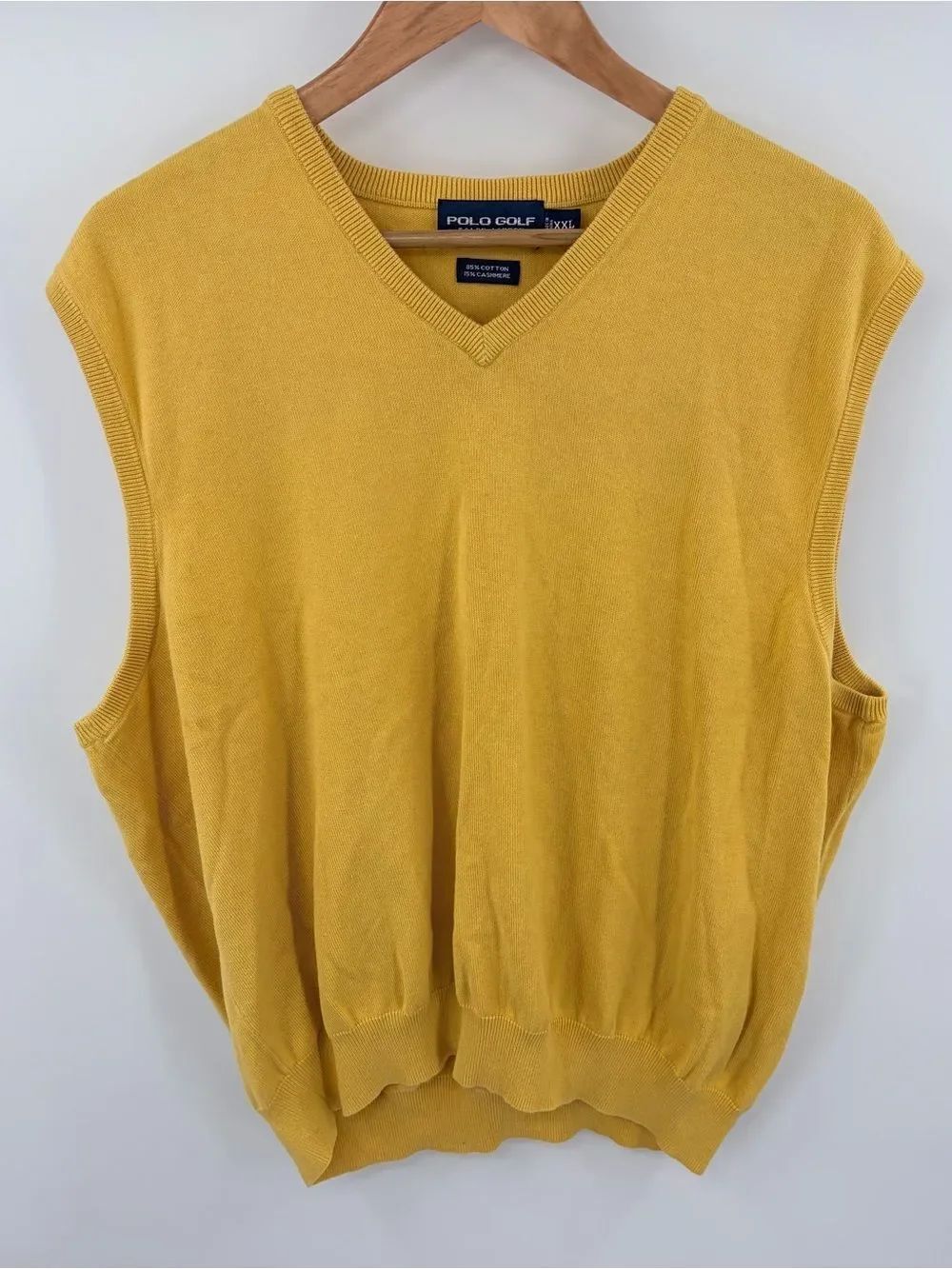 Vintage Polo Ralph Lauren Golf cashmere blend v-neck sweater vest men XXL preppy